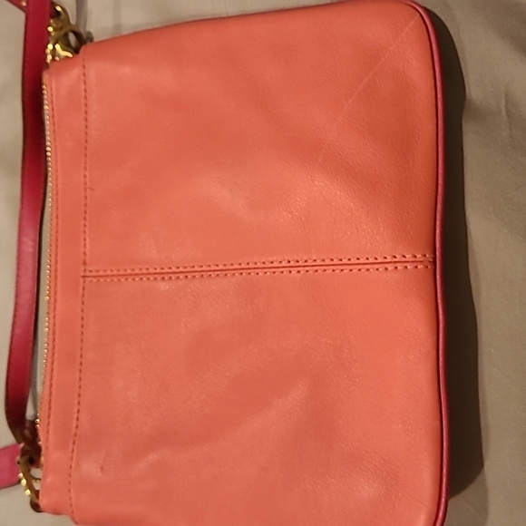 Vintage Coach mini crossbody leather fushia / salmon pink contrast - Picture 3 of 10
